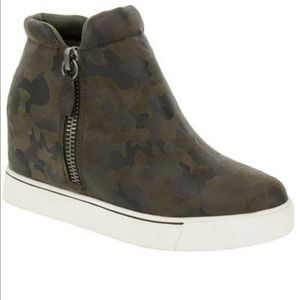 Olive Camo Wedge Sneaker